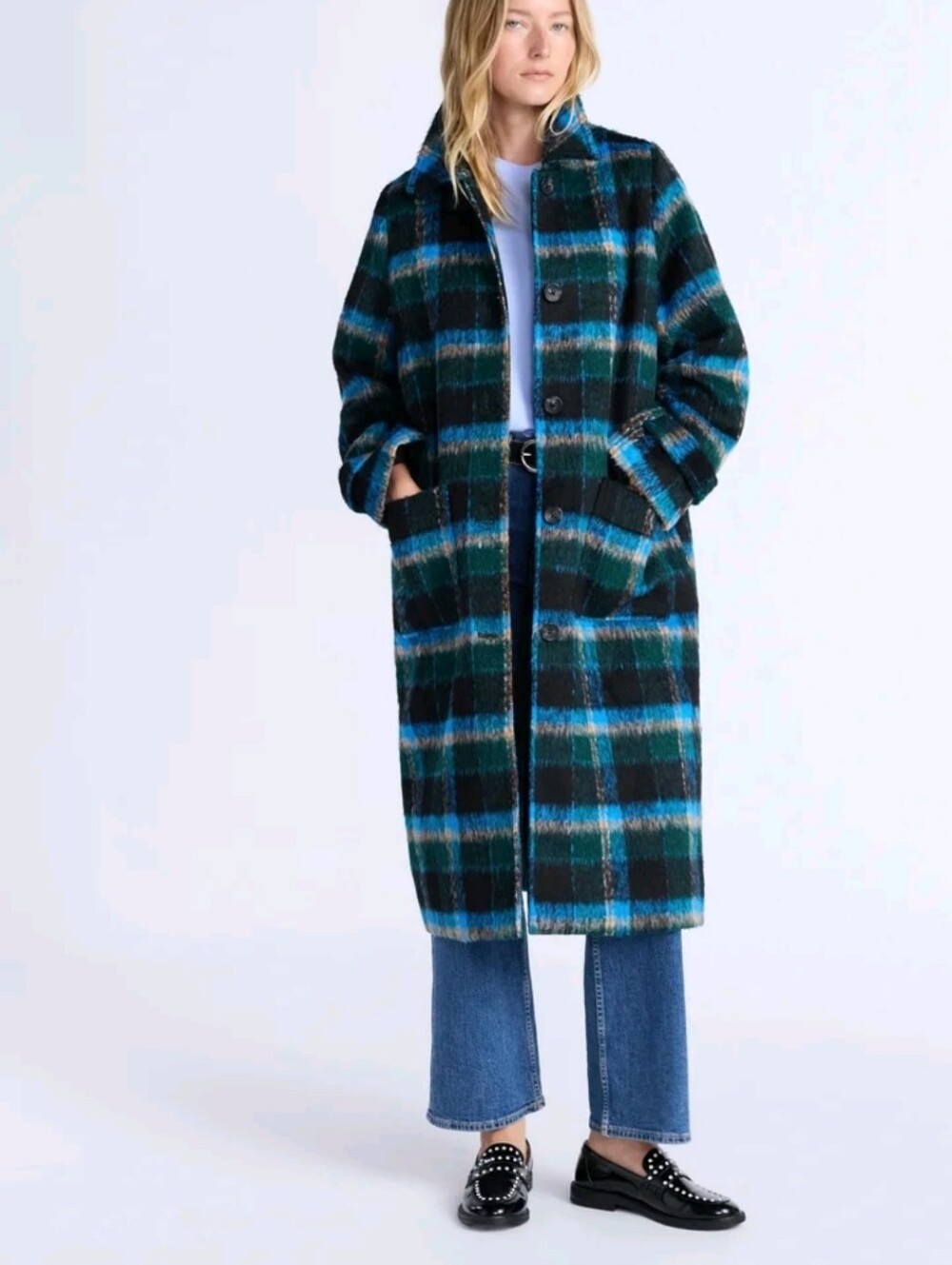 Free Assembly Women's and Women's Plus Long Wool Blend Coat, Sizes M NWOT